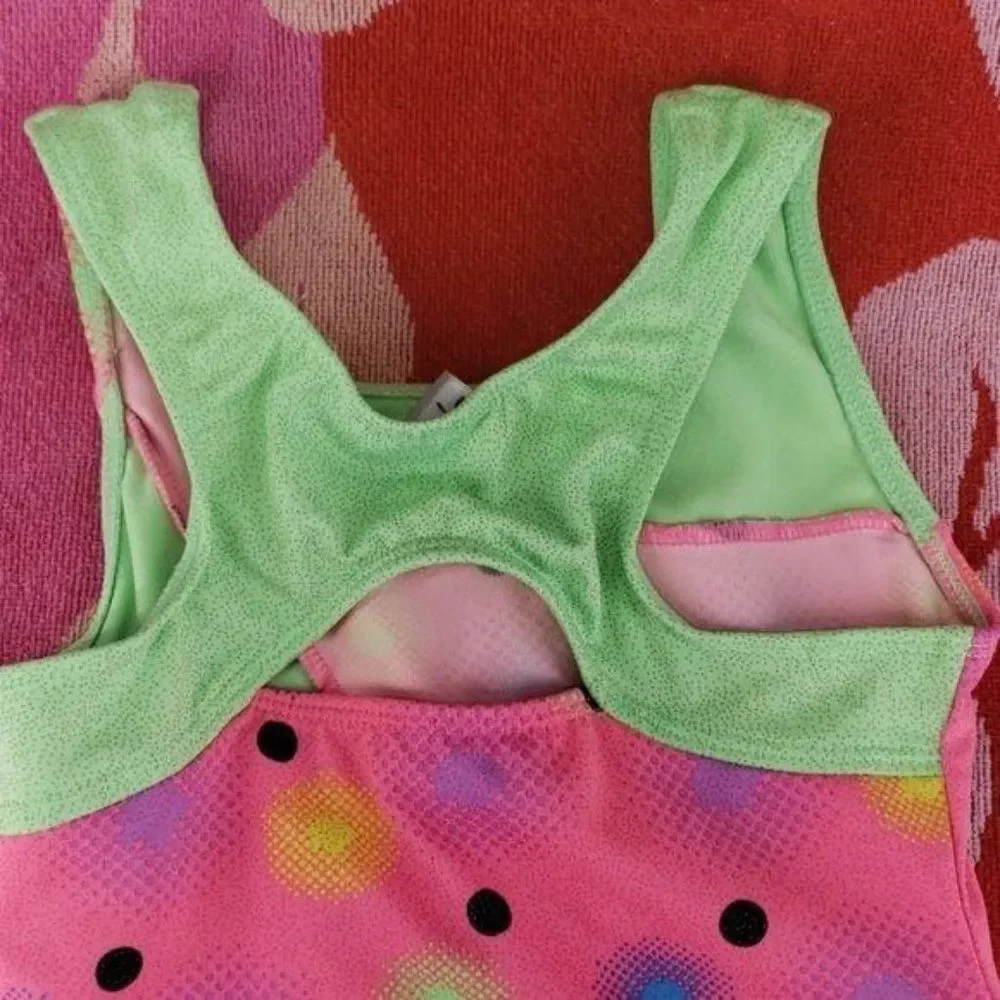 Freestyle Danskin Pink Dotted Dance Gymnastics Leotard‎ Size Small